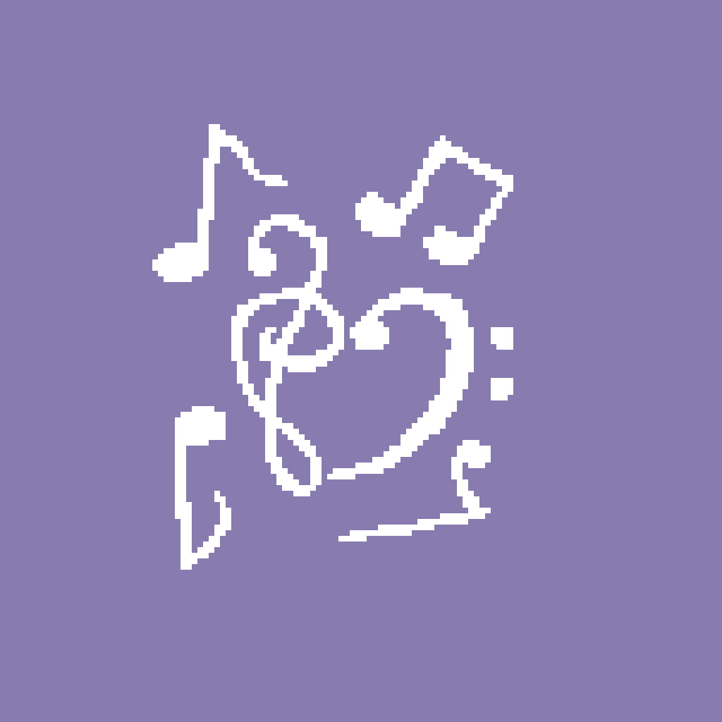 Luxiah logo: a treble and bass clef forming a heart, surrounded by notes